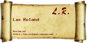 Lax Roland névjegykártya
